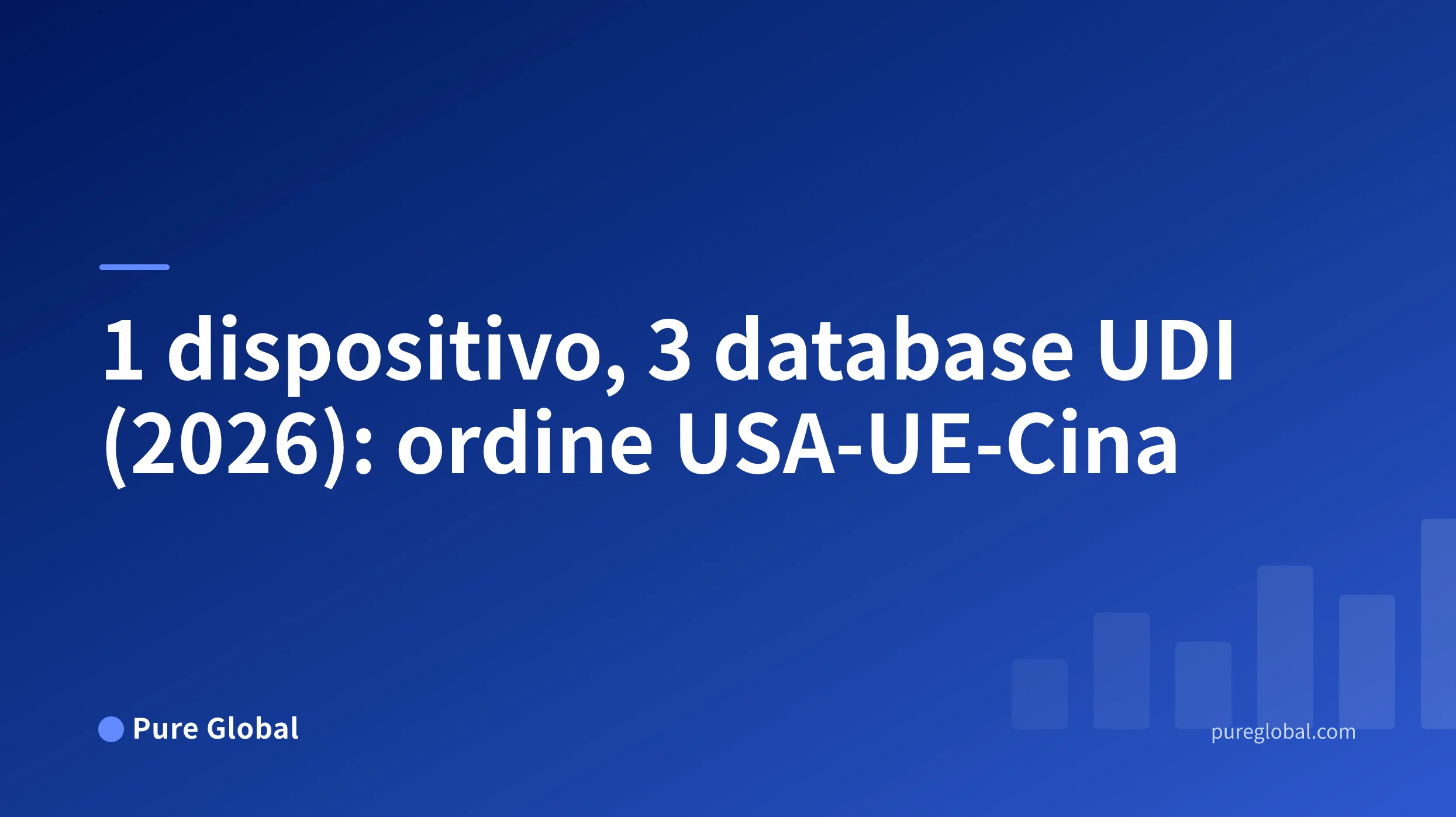 Ordine di lavoro UDI che collega identificativi del dispositivo, confezionamento, attori e record regolatori tra USA, UE e Cina.
