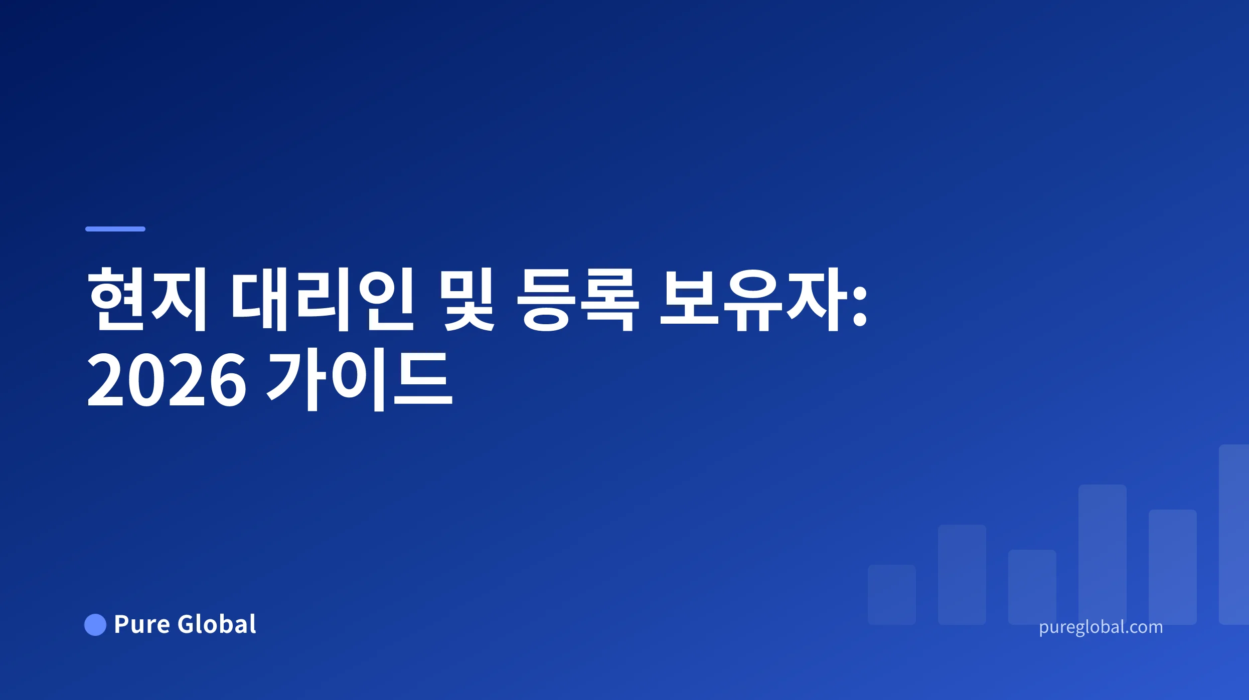 글로벌 시장 전반의 대리인 지정, 등록 소유권 및 이전 서류에 관한 의사결정 지도.