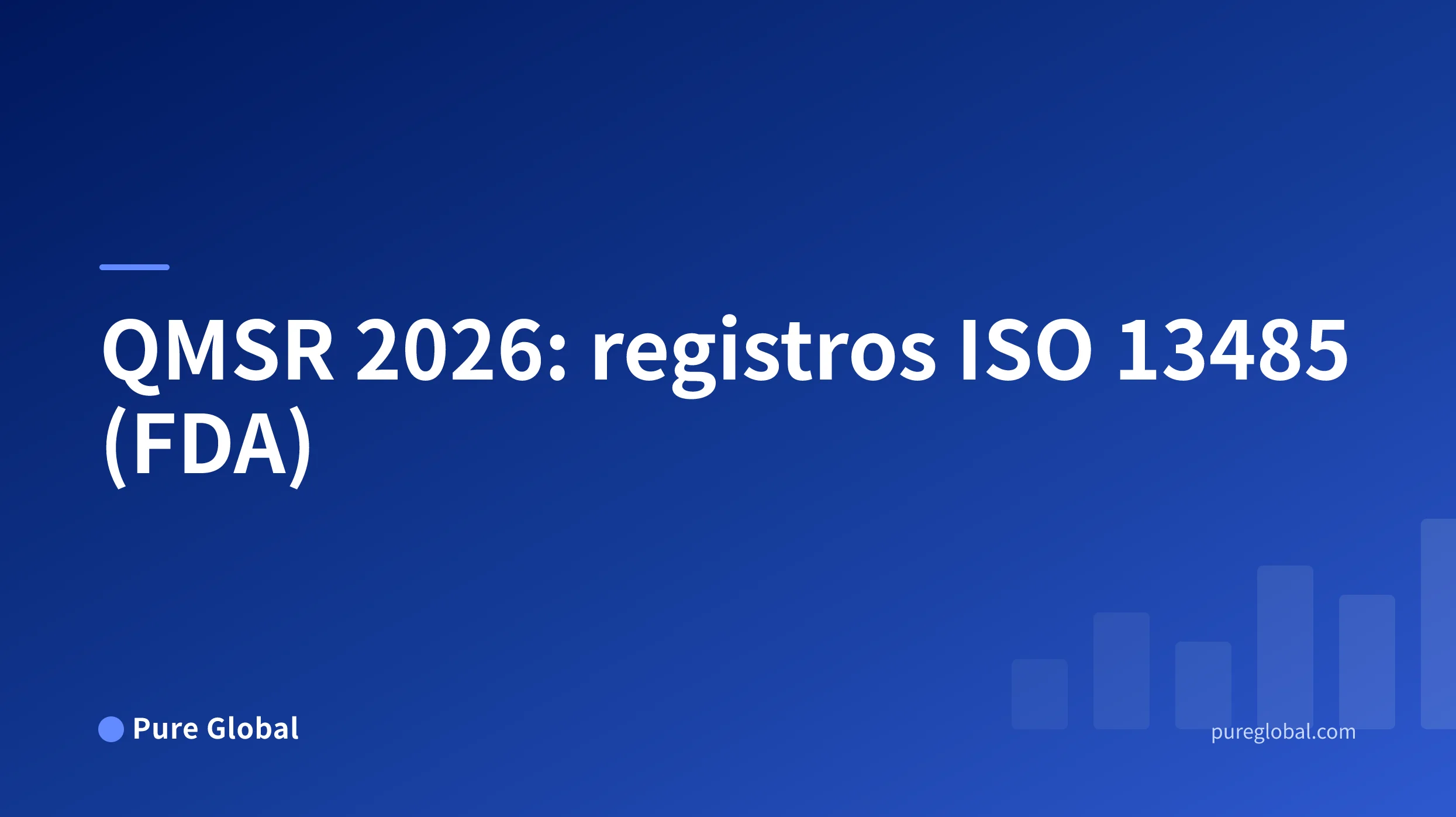 Título de Cartas de advertencia del QMSR 2026 en una portada de Pure Global con fondo degradado azul