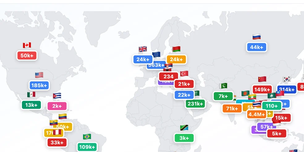 Pure Global open MedTech database map