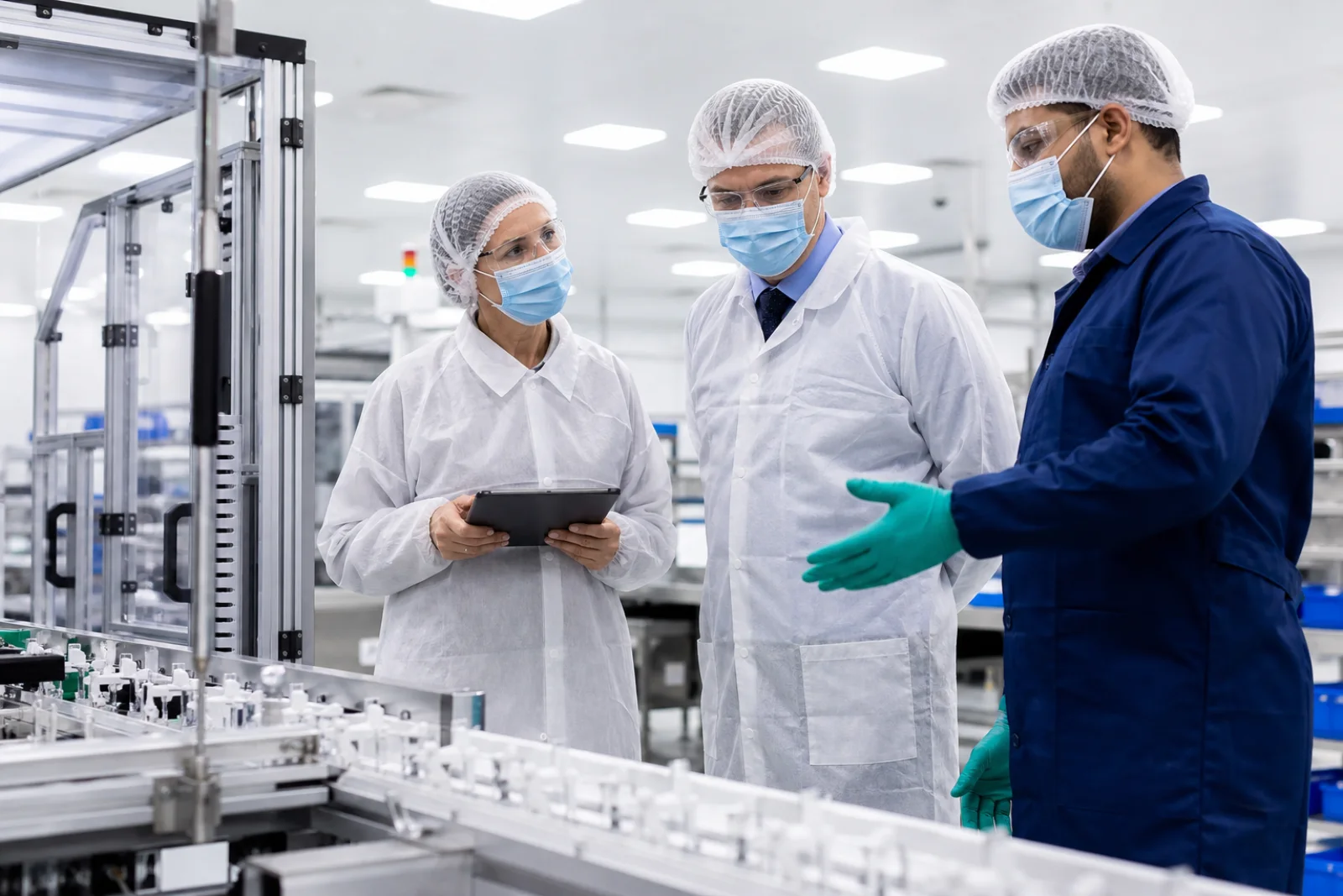 Medical device supplier audit on a controlled manufacturing floor